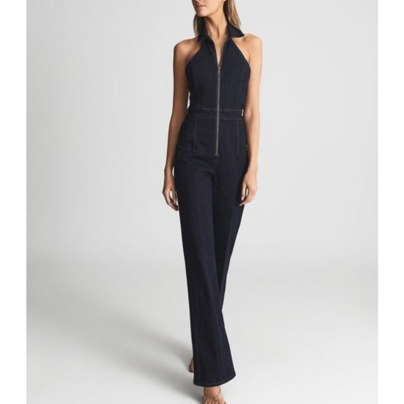 NWT REISS | Pennie Denim Jumpsuit - Picture 9 of 13
